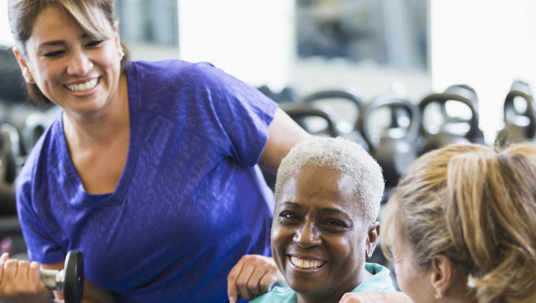 three women at the gym