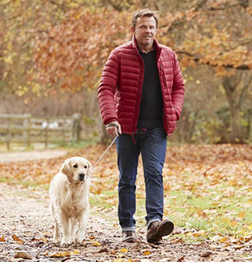 man walking his dog